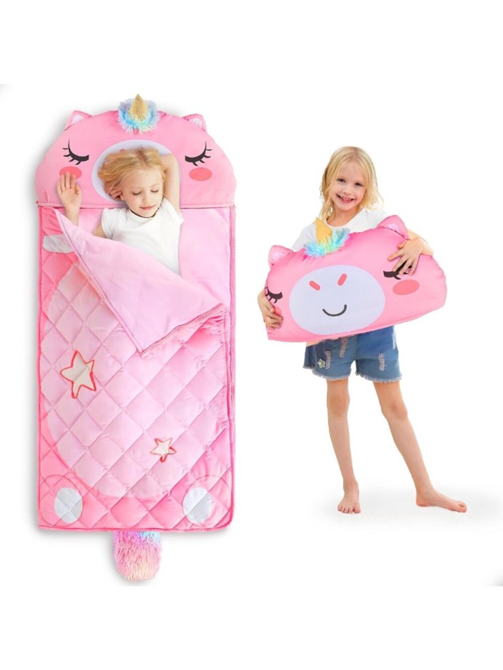 Cozy Unicorn Sleeping Bag for Kids | Toddler Slumber Sack & Nap Mat